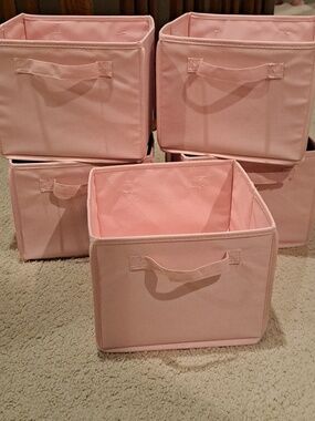 Pink Storage Buckets - Set Of 5